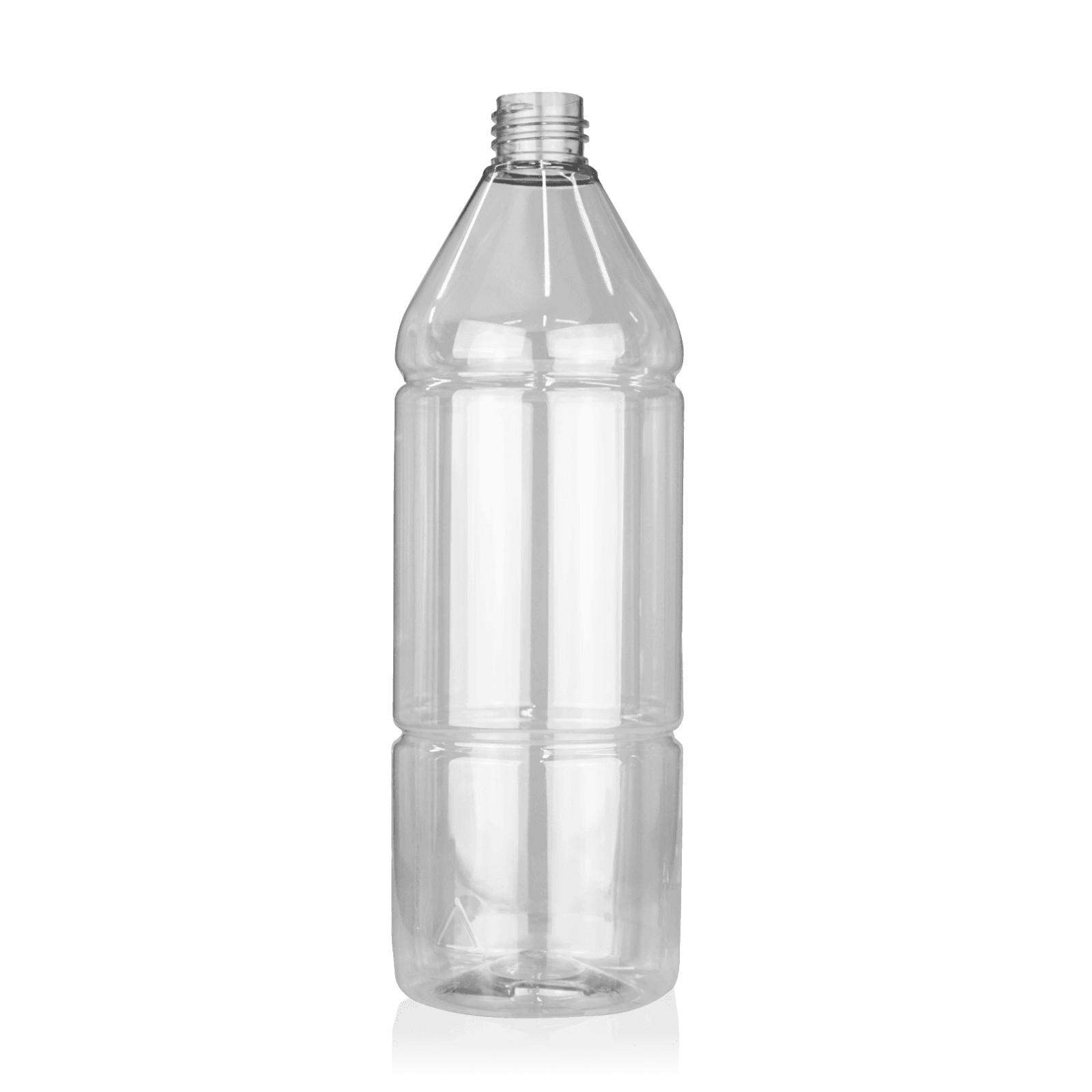 Clear PET bottles showing common packaging shapes